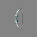 Fantasy Weapon Bow Featuring White and Blue Ornate Decorative Design for Collectors