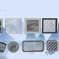 New Chinese Style Pattern Window Carved Window 3d model