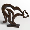 Wooden Decorative Ornament Set With Abstract Animal Cat Sculptures For Home Decoration