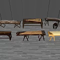 Multiple Chinese Zithers Musical Instruments With Different Designs On Wooden Floor And Dark Striped Background