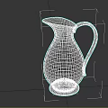 Plant Patterned Blue And White Ceramic Pitcher With Intricate Floral Design Details