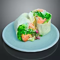 Modern Salmon Roll Salmon Salad Roll Salad Roll Gourmet 3d model