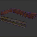 Rusty Metal Beams With Curved And Long Industrial Steel Parts