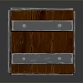 Wooden Storage Box With Metal Strips For Home Living Daily Use