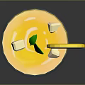 Refreshing Orange Beverage with Ice Cubes Lemon Slice and Green Mint Leaf