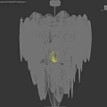 Elegant Modern White Leaf Shaped Chandelier With Metallic Finish Hanging Against Dark Background