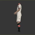 Soccer Uniform 3D Model White Jersey With Red Accents And Shorts Socks