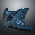 Futuristic Mechanical Structure With Intricate Textures Gear Shaped Parts And Blue Metallic Finish