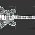 Red Electric Guitar Musical Instrument With Classic Body Design And Fretboard Details