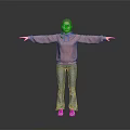 Woman in Pink Hoodie and Blue Jeans Standing with Arms Outstretched on Gray Background