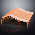Orange Roof Industrial Factory Building With Metal Support Structure