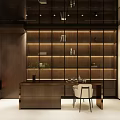 Elegant Wine Cellar Interior With Wooden Racks Neatly Arranged Bottles Decorative Mirror And Central Table