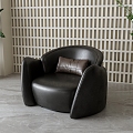 Leather single sofa 3d model