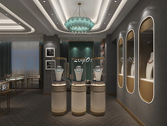 Light Luxury Jewelry Store 3d model