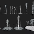 Modern Decorative Fountain Featuring Multiple Water Jets And Dynamic Flow Patterns 3d model