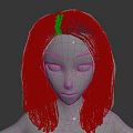 Game and Movie Character 3D Model Featuring Brown Long Straight Hair and White Face