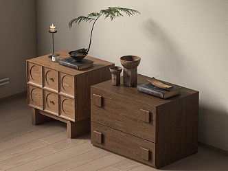 Antique bedside table 3d model