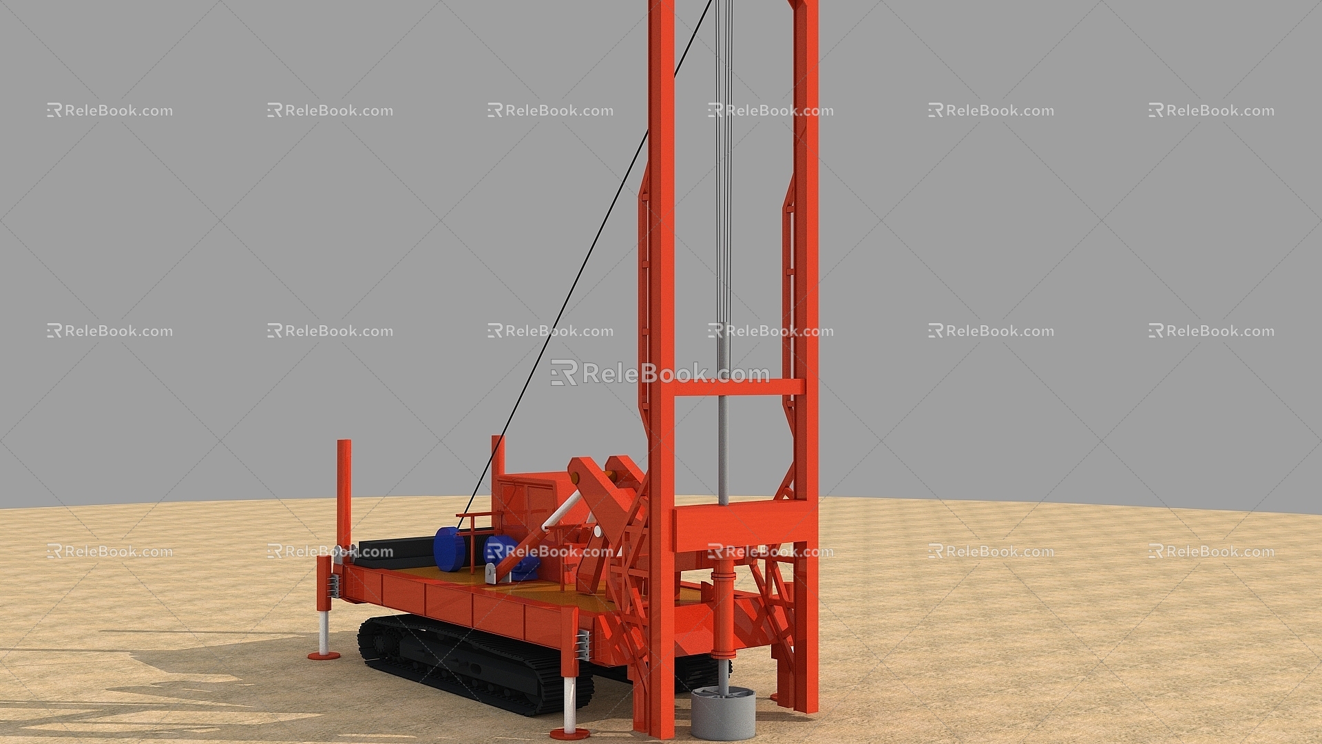 Drilling rotary drilling rig pile driver construction equipment construction site reverse circulation pile foundation 3d model