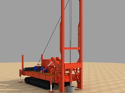 Drilling rotary drilling rig pile driver construction equipment construction site reverse circulation pile foundation 3d model