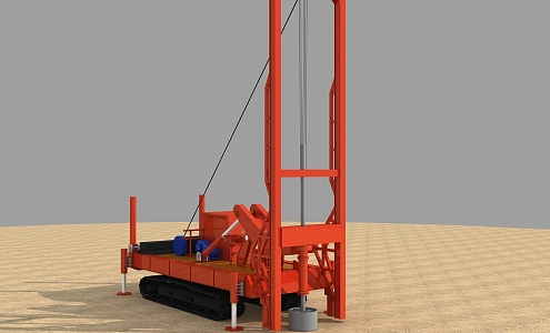 Drilling rotary drilling rig pile driver construction equipment construction site reverse circulation pile foundation 3d model