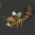 Game And Movie Character With Raccoon Like Features Bee Stripes White Wings And Big Eyes