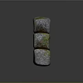 Wooden Stone Stacked Blocks With Moss Covered Colorful Spots And Natural Texture