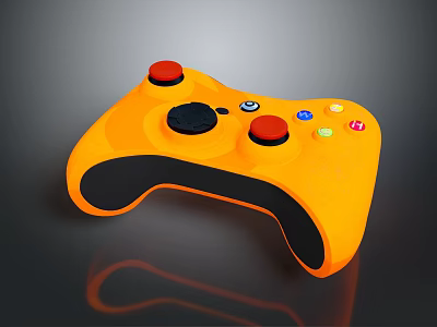 Stylish Orange Entertainment Electronics Game Controller With Red Buttons Colorful Accents And Ergonomic Grip Design 3d model