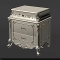 Elegant Classical White Console Cabinet With Carved Floral Details Gold Accents And Drawers