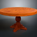 Classic Solid Wood Round Dining Table With Sturdy Pedestal Base Design