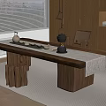 Modern Tea Set Tea Table and Chair 3d model