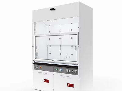 White Medical Laboratory Equipment With Transparent Glass Door Control Panel And Storage Cabinets 3d model
