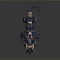 Futuristic Mechanical Leopard Character With Robotic Structure And Blue Orange Details