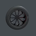 Stylish Modern Car Tire With Five Spoke Wheel Rim And Tread Pattern