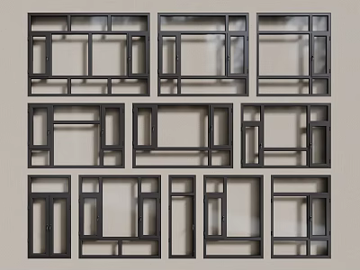 modern windows aluminum alloy windows casement windows floor-to-ceiling windows 3d model