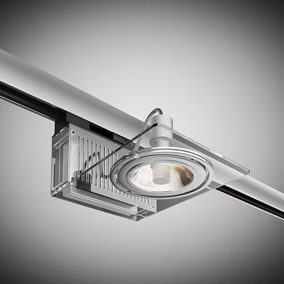 Track Mounted Downlight Spotlight With Modern Sleek Metal Design For Indoor Illumination 3d model