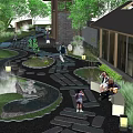Traditional Garden Stepping Stones Pathway With Natural Stone Slabs And Greenery