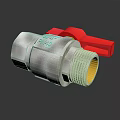 High Quality Silver Metal Ball Valve With Red Handle For Industrial Pipeline Fitting
