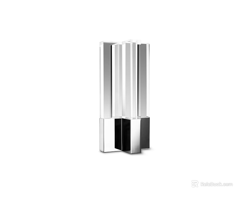 Modern Geometric Table Lamp With Metallic Silver And Black Finish For Contemporary Home Decor 3d model 