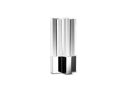 Modern Geometric Table Lamp With Metallic Silver And Black Finish For Contemporary Home Decor 3d model