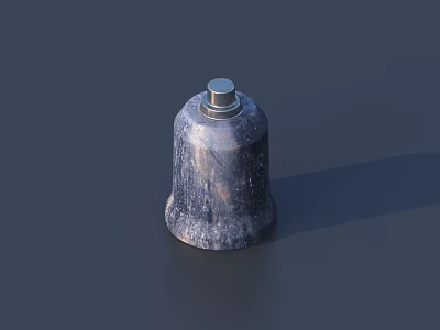 Industrial Metal Cylinder Equipment With Top Knob Surface Texture On Dark Background 3d model