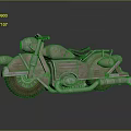 Vintage Metallic Motorcycle With Classic Headlight Leather Seat And Exhaust Pipes