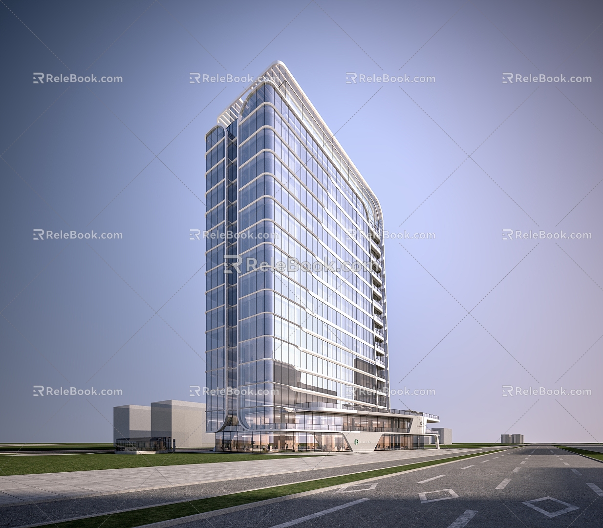 Style high-rise hotel business apartment office building 3d model