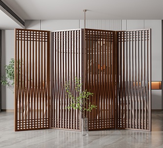 New Chinese Style Screen Partition 3d model