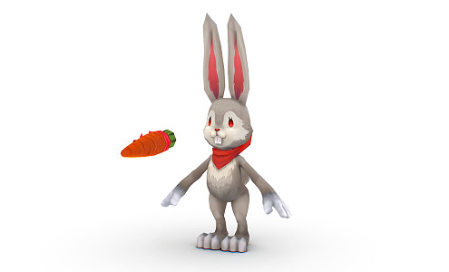 Modern Rabbit Cartoon Bunny Easter Bunny 3d model