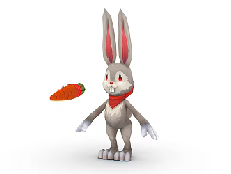 Modern Rabbit Cartoon Bunny Easter Bunny 3d model