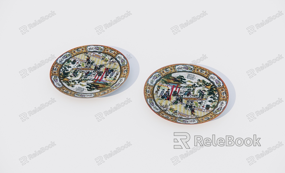 Ceramic Plate Old Objects Antique model