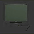 Vintage Ritron TV Set With Gray Casing And Screen Showing Building Green Area