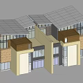 Modern Twin Villa Exterior With Connected Units Roof Balconies And Large Windows