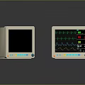 Animal Medical Monitor Displaying ECG Readings And Vital Signs Data