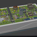 Professional Commercial Equipment for 3D Urban Planning Model with Buildings Roads and Green Areas